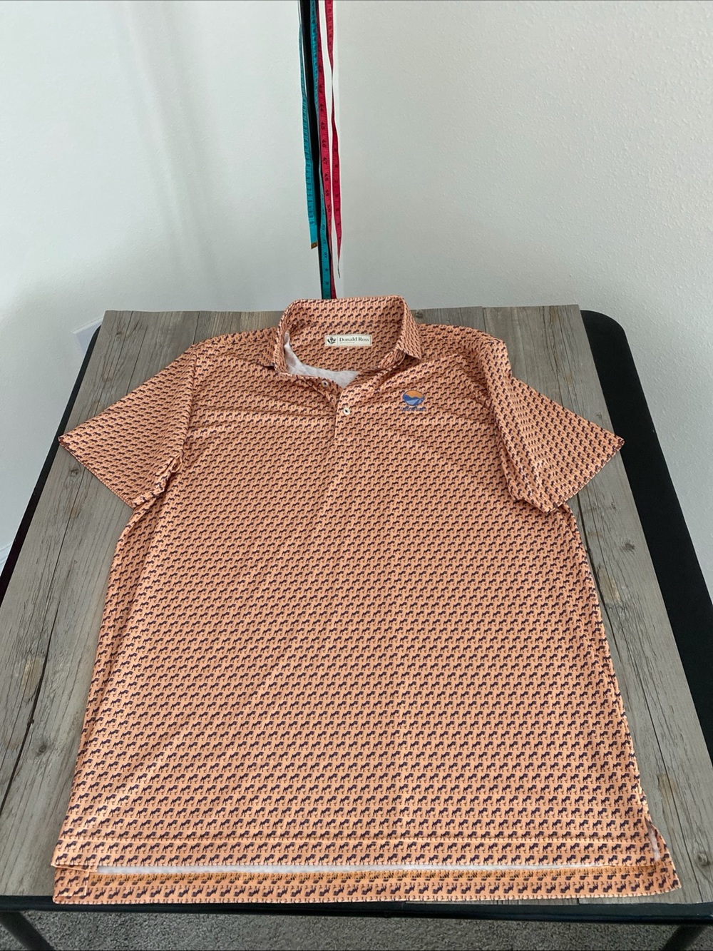 Donald Ross Bulldog Stance Mens Performance Stretch Golf Polo Lost Dunes Medium